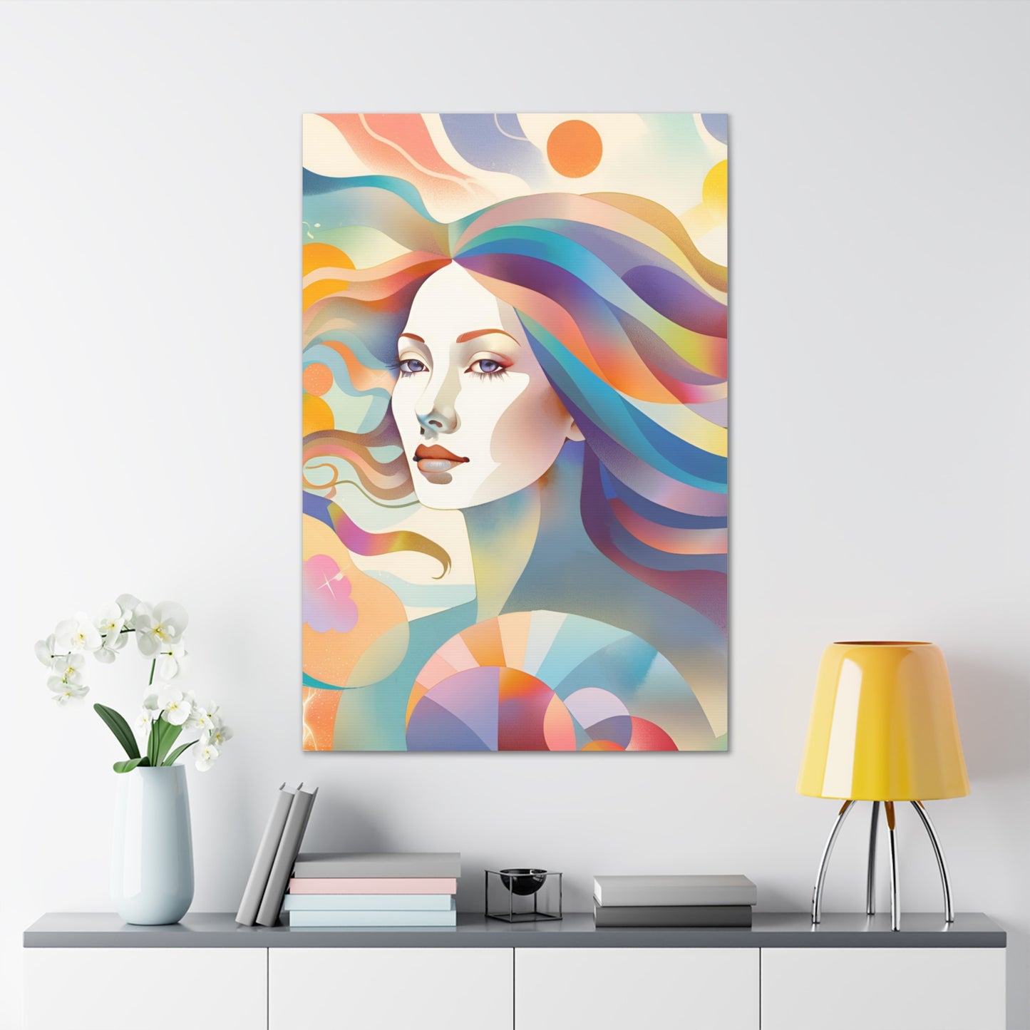 Canvas Gallery Wrap - Abstract Woman Colorful Wall Art