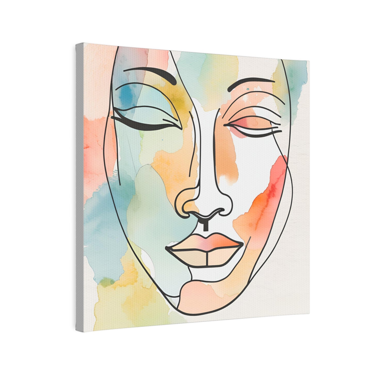 Artistic Canvas Photo Tile - Abstract Watercolor Face