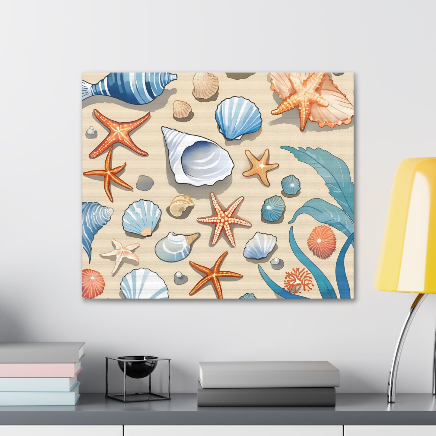 Coastal Seashell Canvas Gallery Wrap - Nautical Wall Art for Beach Lovers