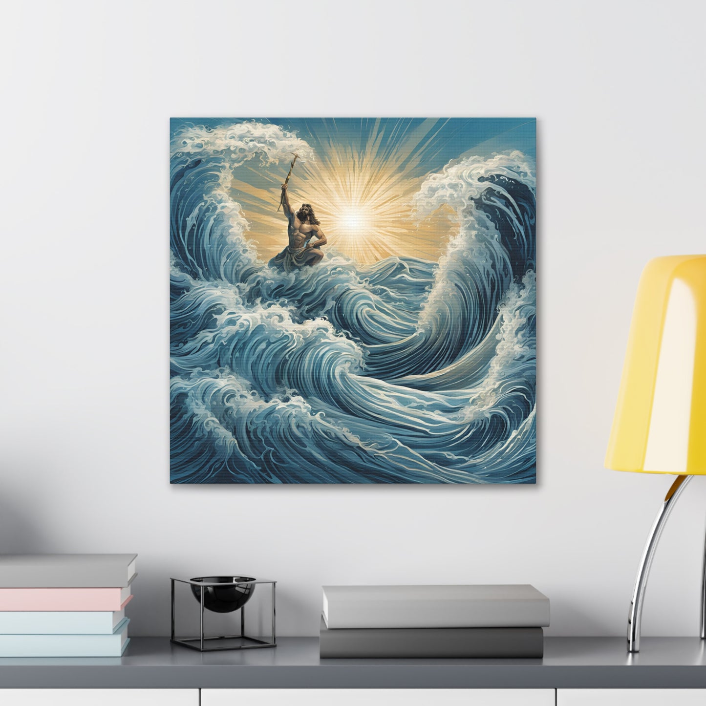 Majestic Canvas Gallery Wrap - Oceanic Waves & Sunlight