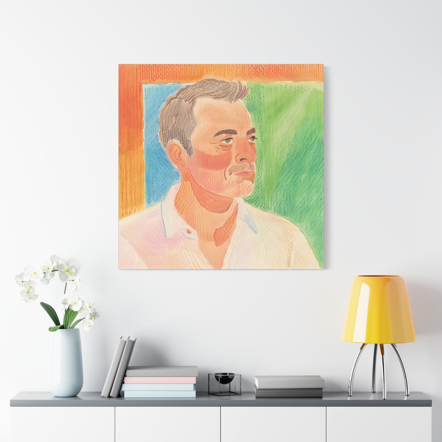 Artistic Stretched Canvas Print - Vibrant Portrait Wall Art