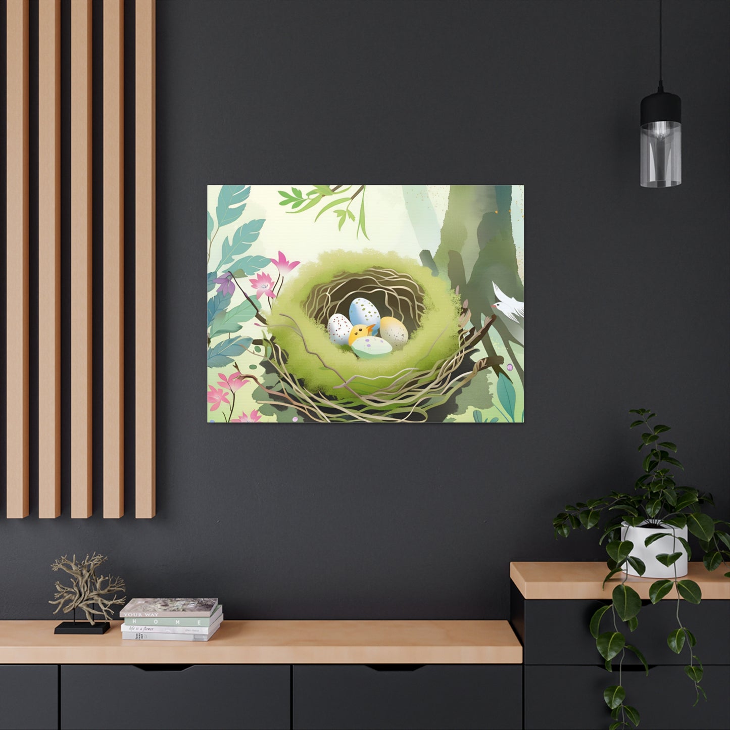 Spring Nest Canvas Gallery Wrap - Nature Artwork for Home Decor