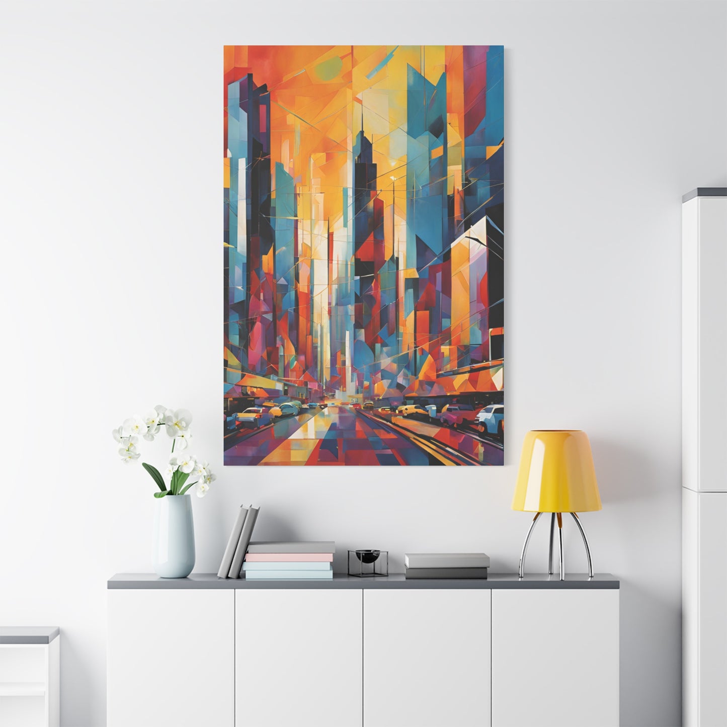 Vibrant Cityscape Canvas Print - Modern Wall Art for Urban Lovers