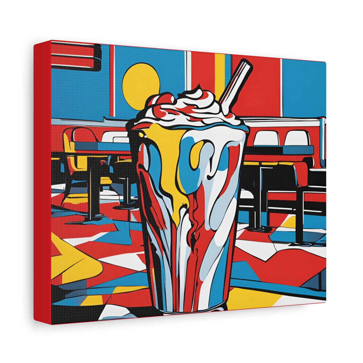 Retro Milkshake Canvas Wall Art – Fun & Vibrant Diner-Inspired Decor