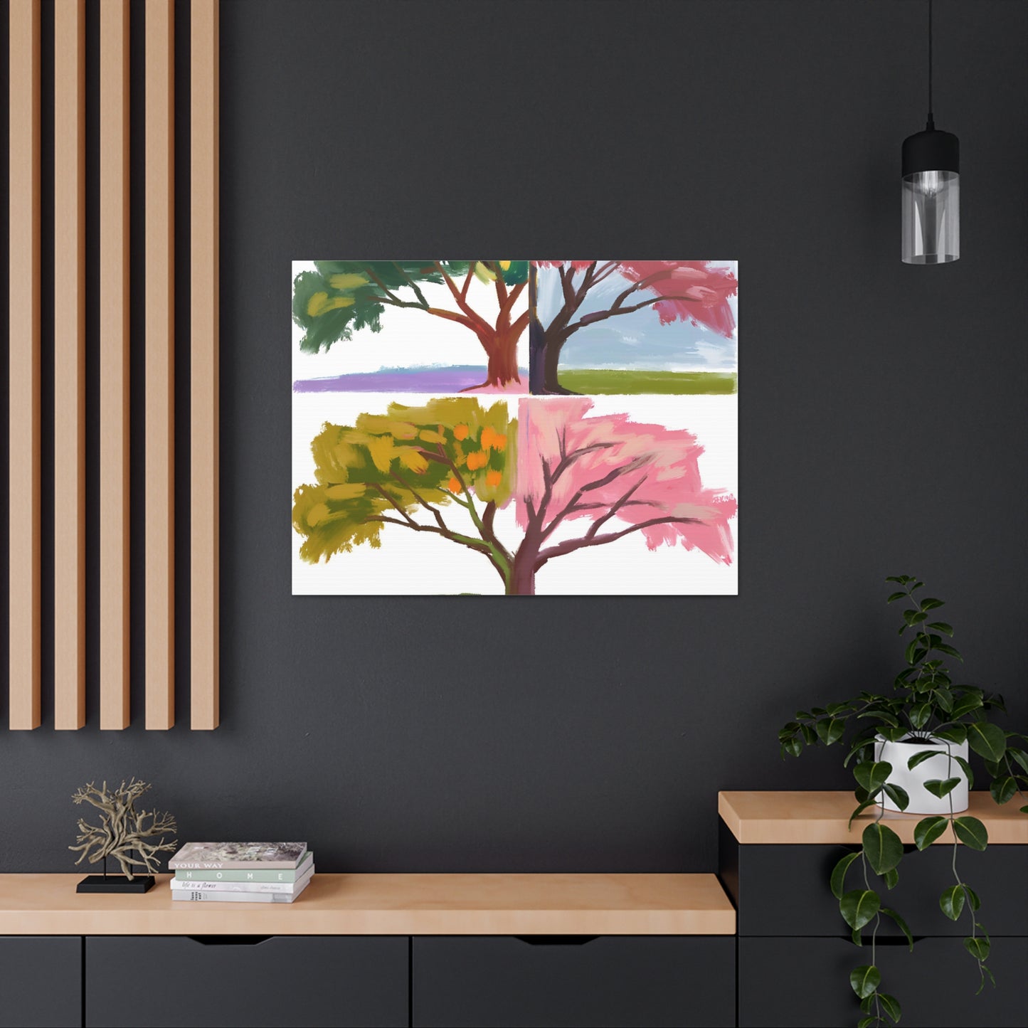 Four Seasons Tree Canvas Gallery Wraps – Nature-Inspired Home Decor