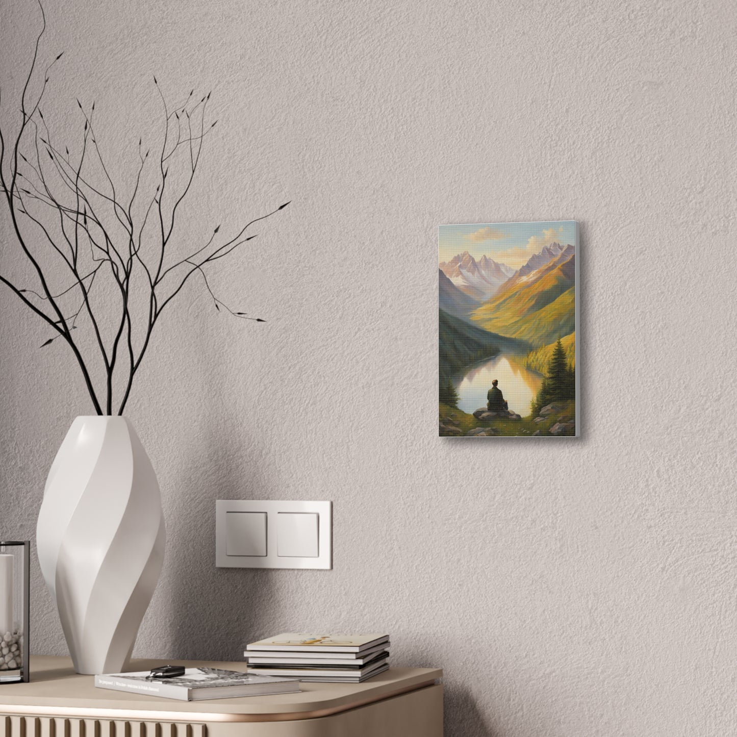 Serene Mountain Landscape Canvas Print - Tranquil Wall Art for Nature Lovers