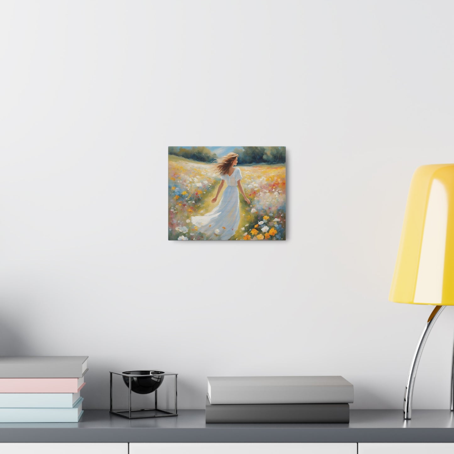 A Woman in a Flowing Dress Elegant Art for Home Decor