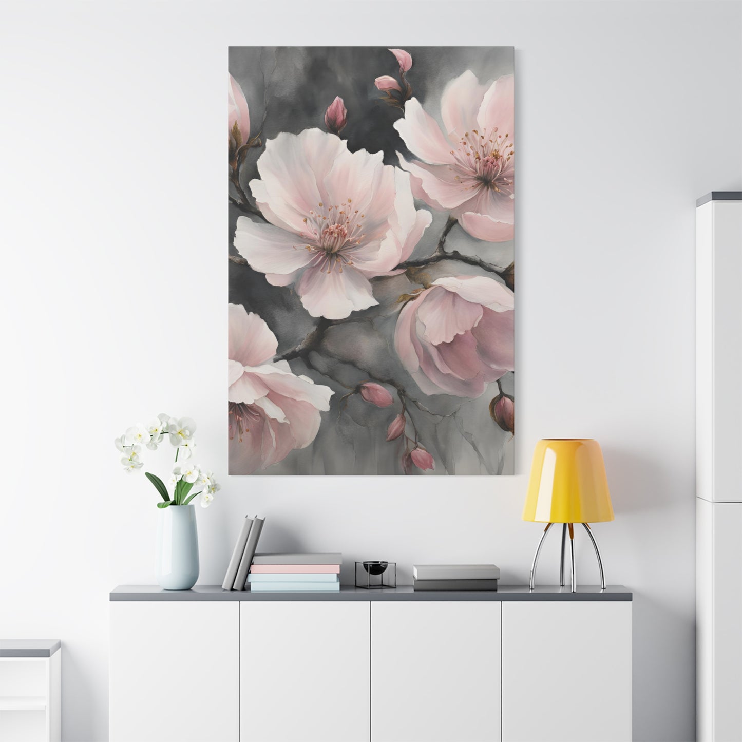 Cherry Blossom Matte Canvas Art – Elegant Floral Wall Décor | Crafted Canvass