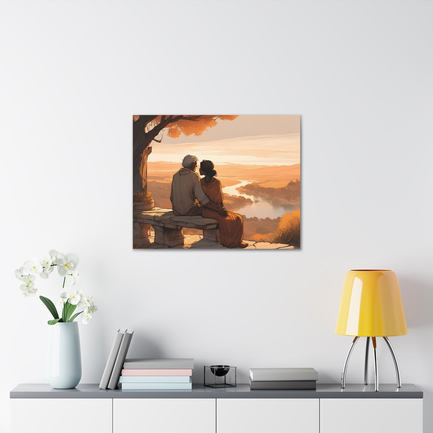 Romantic Canvas Gallery Wrap - Sunset Couple Wall Art