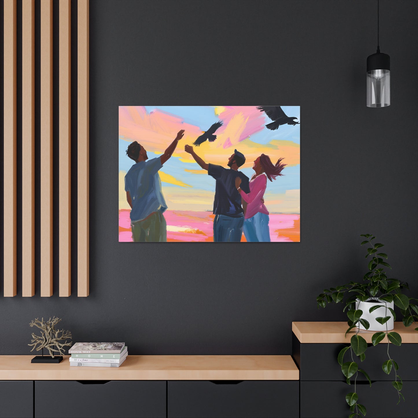 Colorful Canvas Gallery Wraps - Family Bonding & Freedom Art Joyful