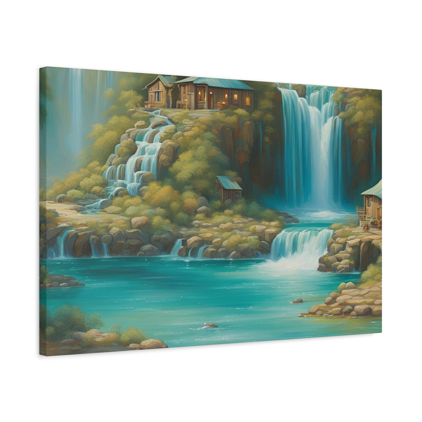 Serene Waterfall Canvas Art – Tranquil Nature Wall Decor for Home