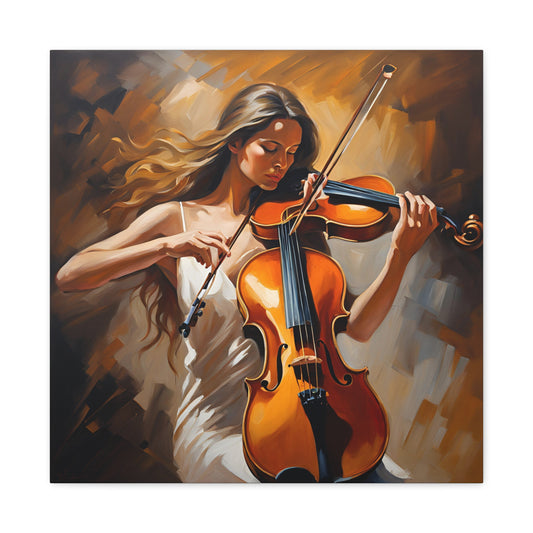 Elegant Violinist Canvas Gallery Wrap - Musical Art for Home Decor