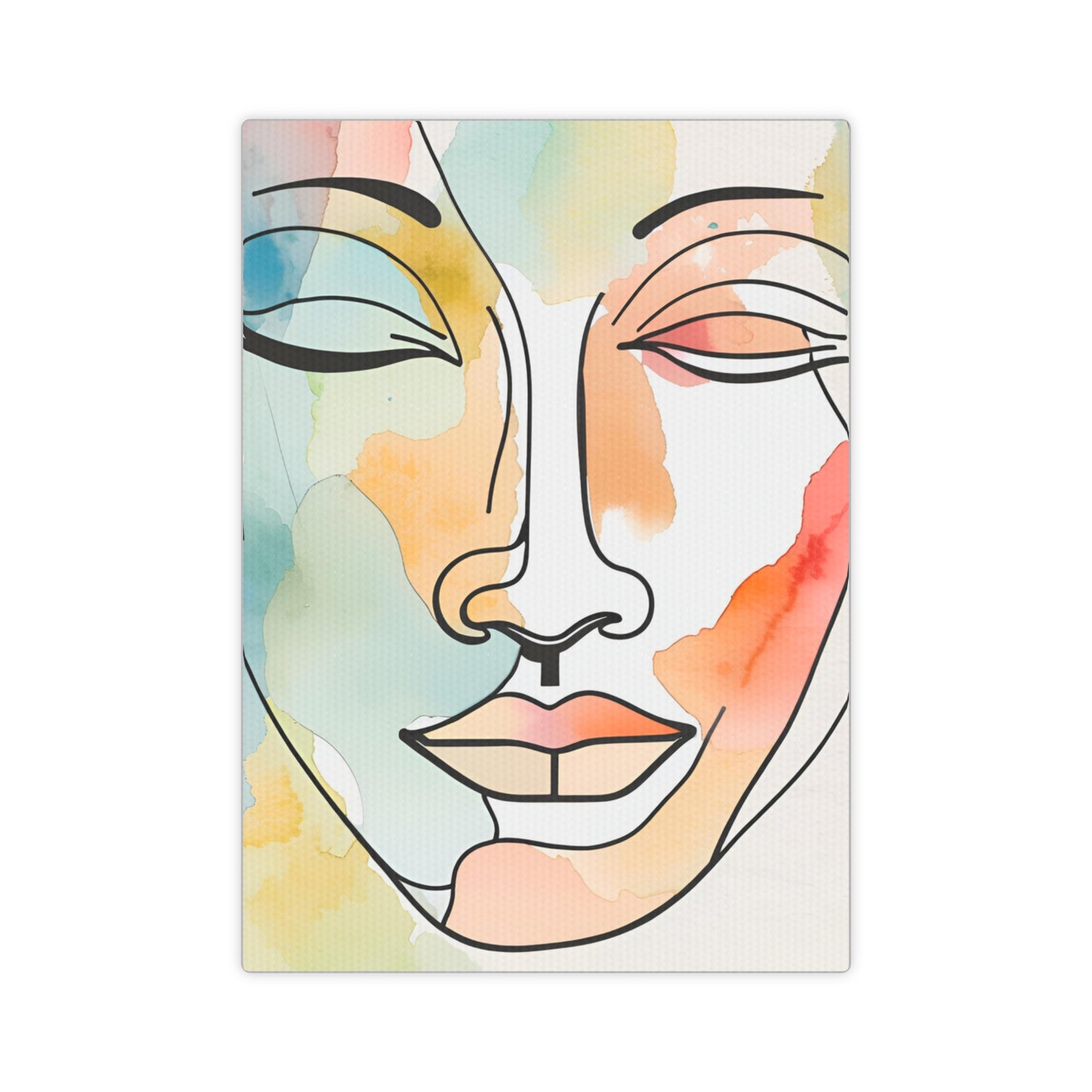 Artistic Canvas Photo Tile - Abstract Watercolor Face