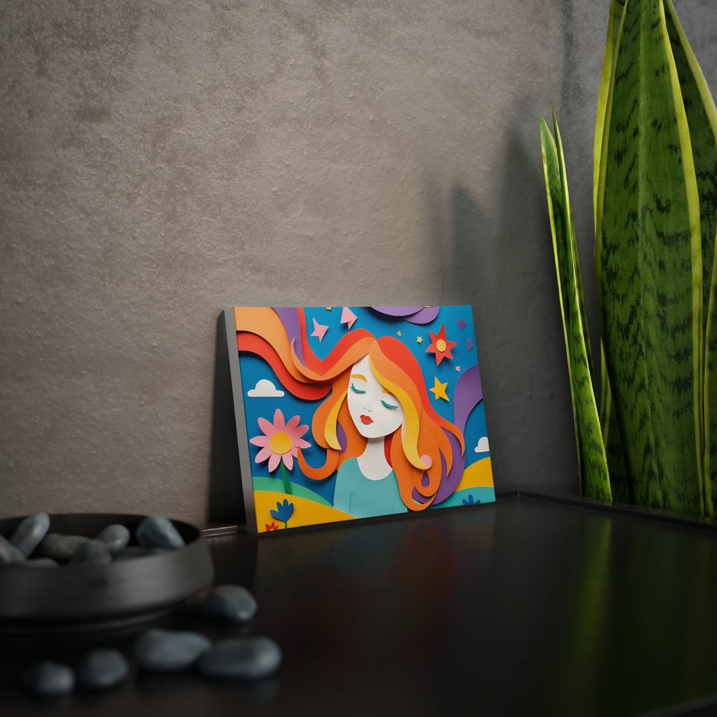 Colorful Canvas Photo Tile - Whimsical Floral Art