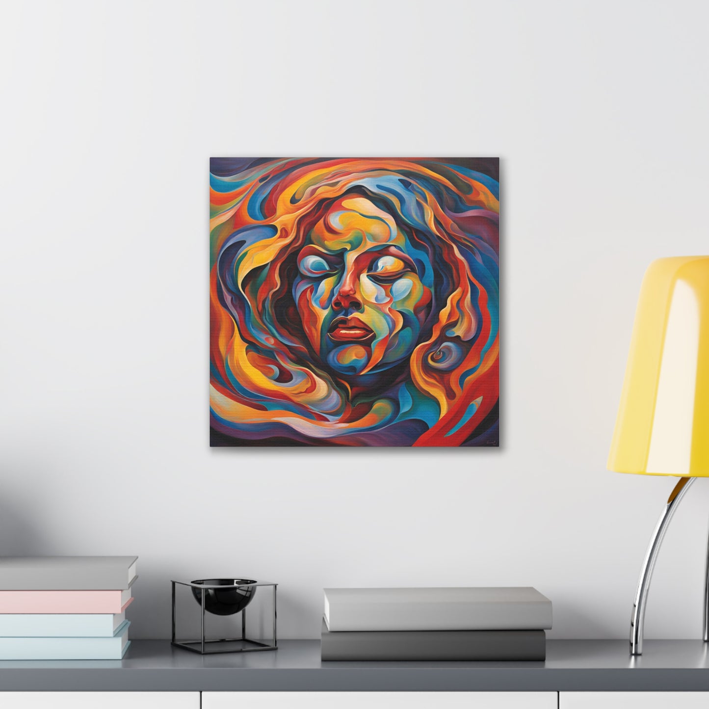 Vibrant Expressionism Canvas Art - Stretched 0.75" - Colorful Face Design