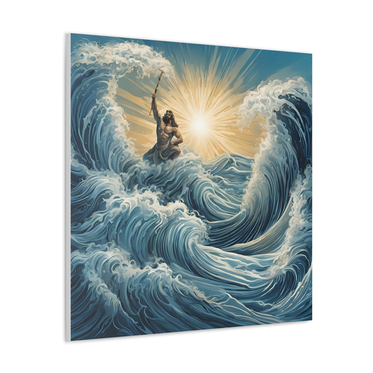 Majestic Canvas Gallery Wrap - Oceanic Waves & Sunlight