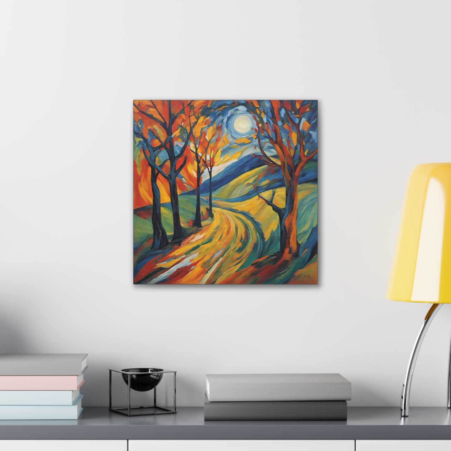 Vibrant Expressionism Art Canvas - Colorful Autumn Trees Wall Decor