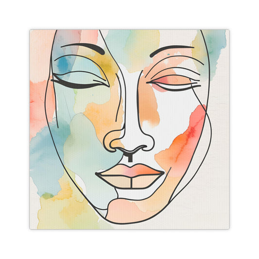 Artistic Canvas Photo Tile - Abstract Watercolor Face