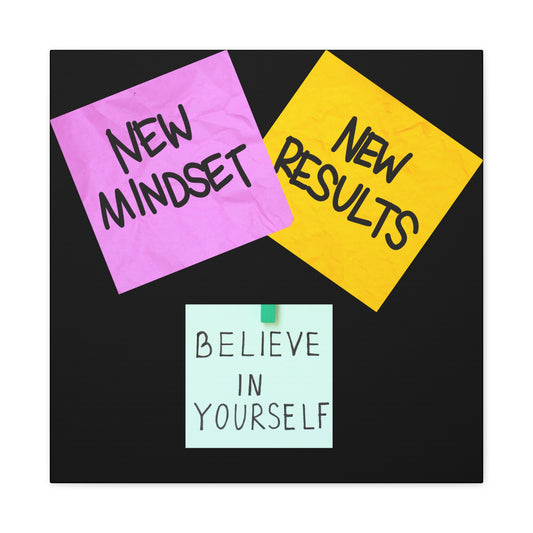 Motivational Canvas Wall Art - New Mindset New Results