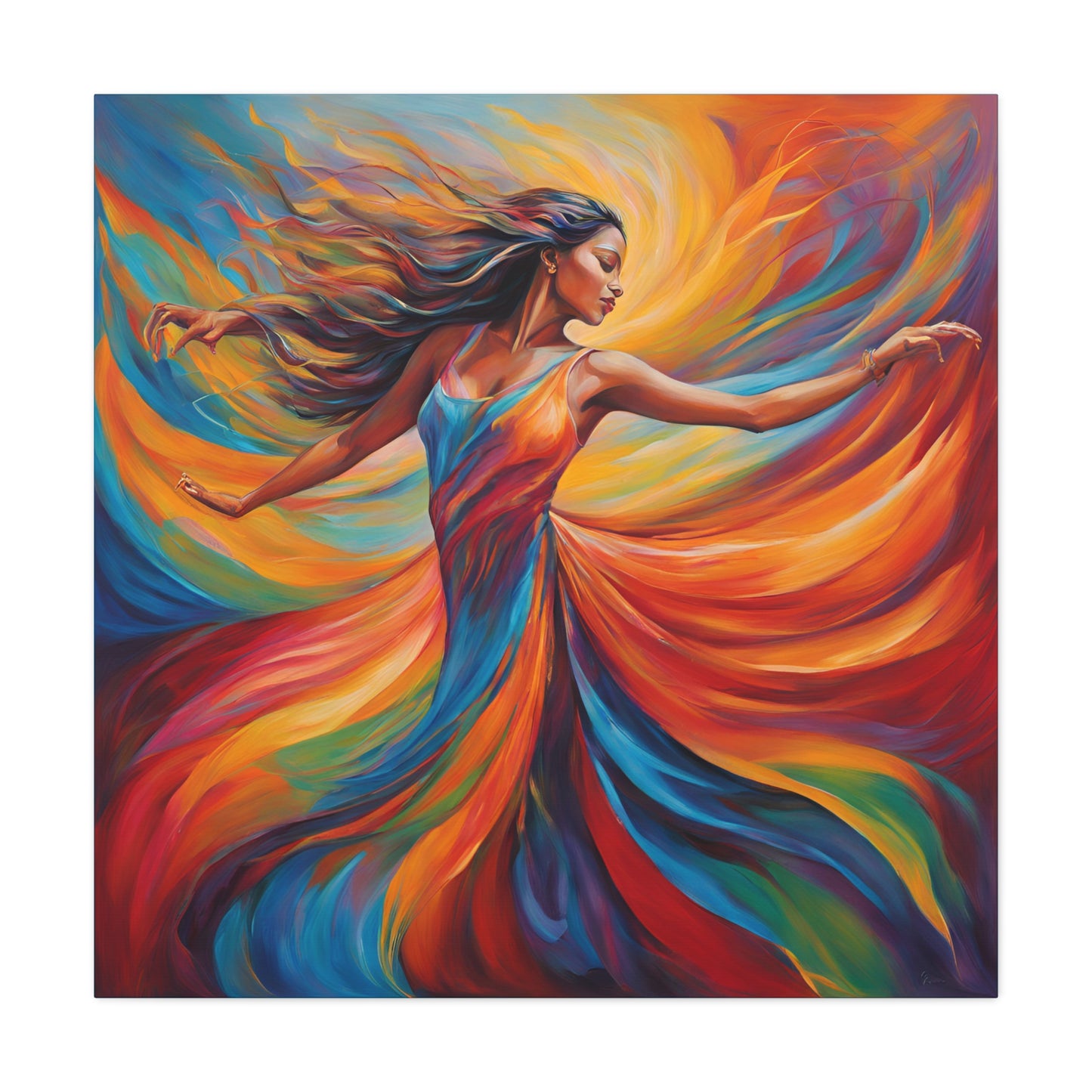 Vibrant Dance Canvas Art - Colorful Stretched Wall Decor Figurative