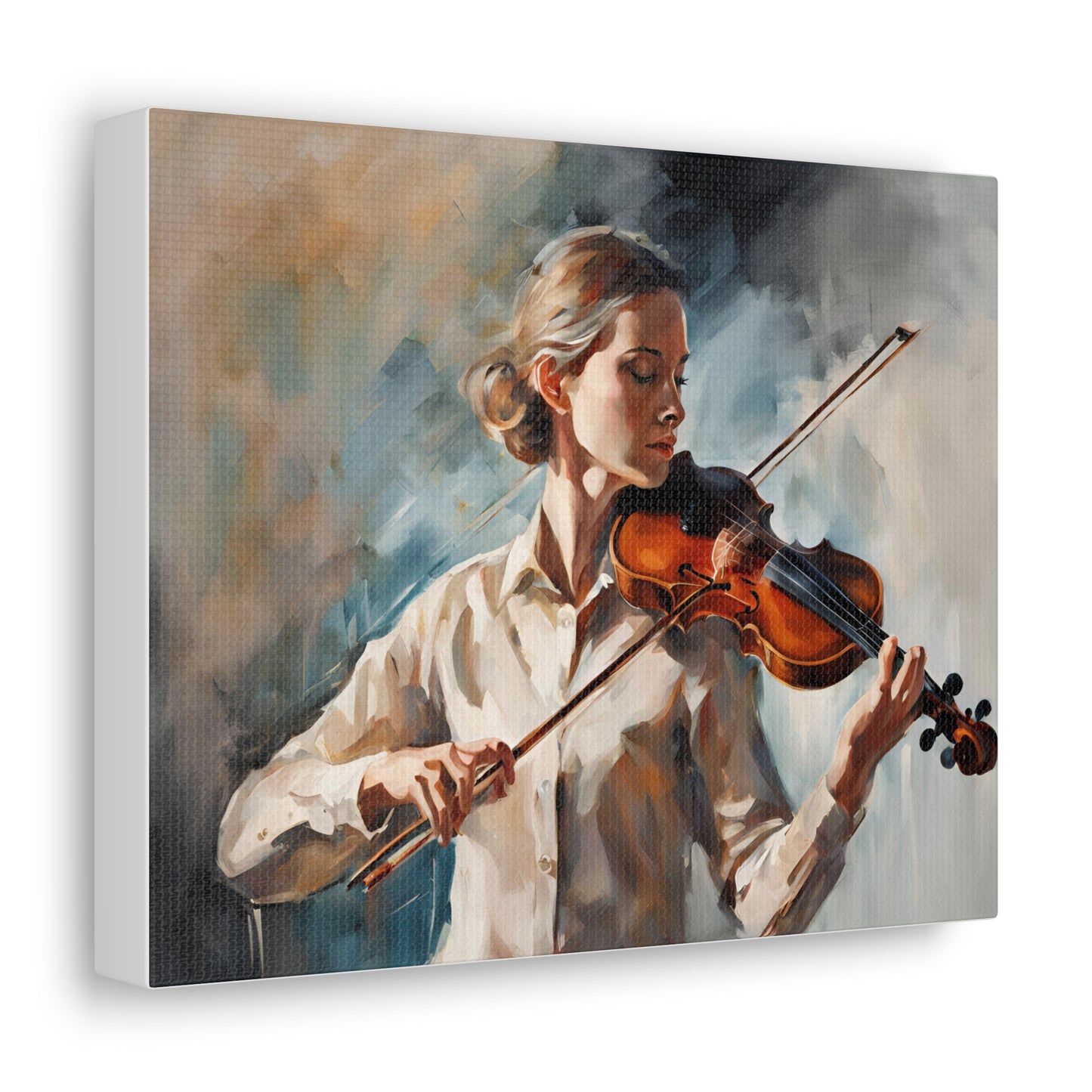 A Musician Playing a Violin Canvas Gallery Wrap - Perfect Wall Art for Music Lovers