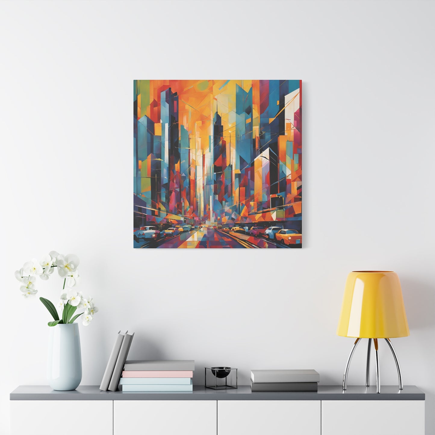 Vibrant Cityscape Canvas Print - Modern Wall Art for Urban Lovers