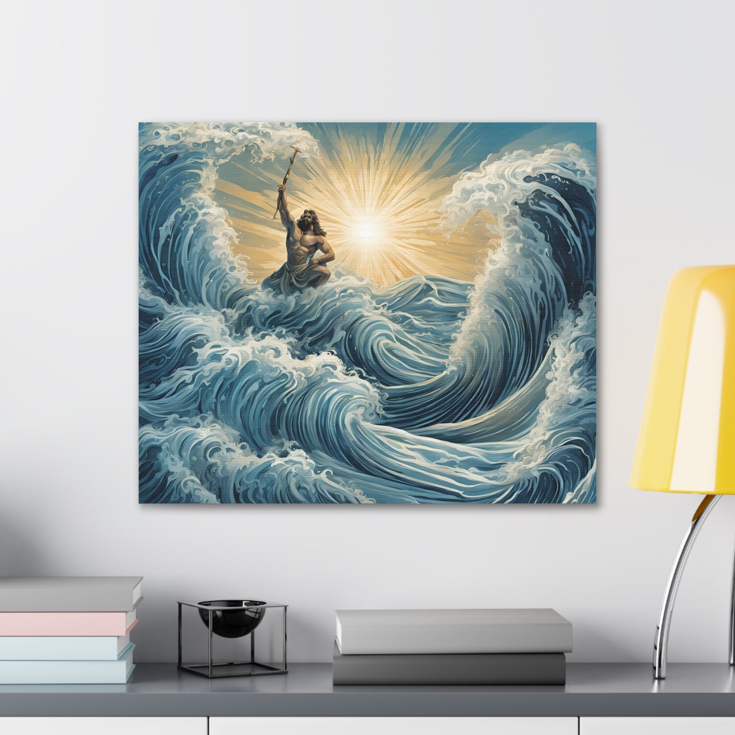 Majestic Canvas Gallery Wrap - Oceanic Waves & Sunlight