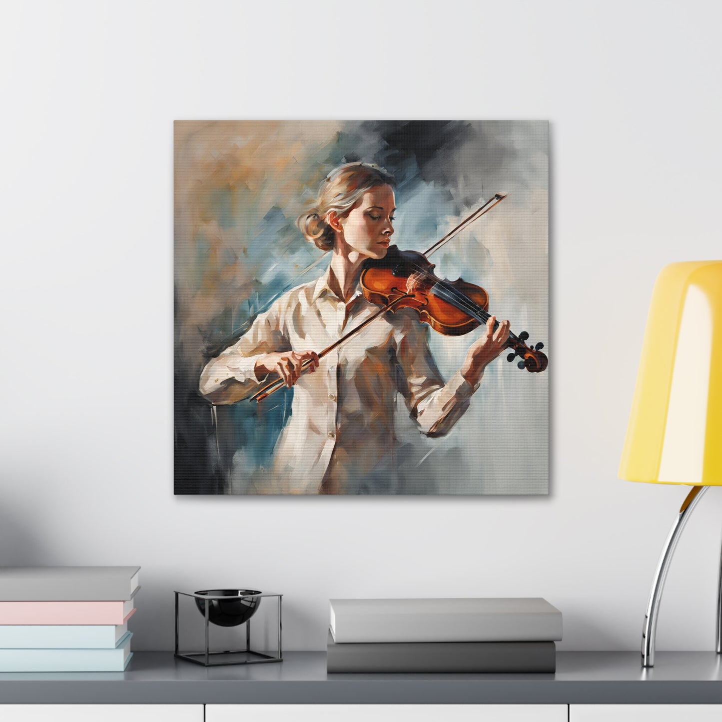 A Musician Playing a Violin Canvas Gallery Wrap - Perfect Wall Art for Music Lovers