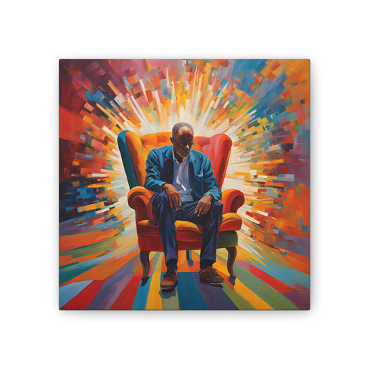 Vibrant Canvas Art - 'Chair of Reflection' - Colorful Modern Wall Decor Figurative art