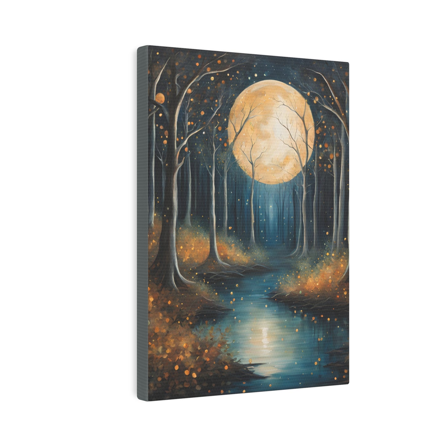 Moonlit Forest Canvas Photo Tile - Enchanting Nature Art for Home Decor