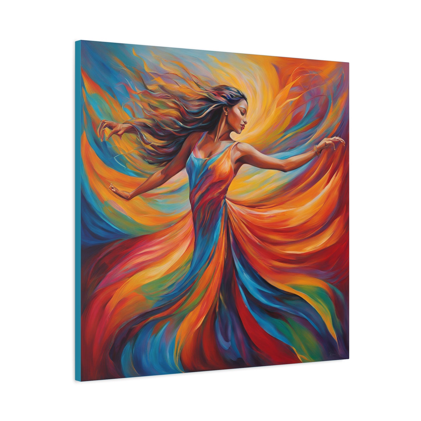 Vibrant Dance Canvas Art - Colorful Stretched Wall Decor Figurative