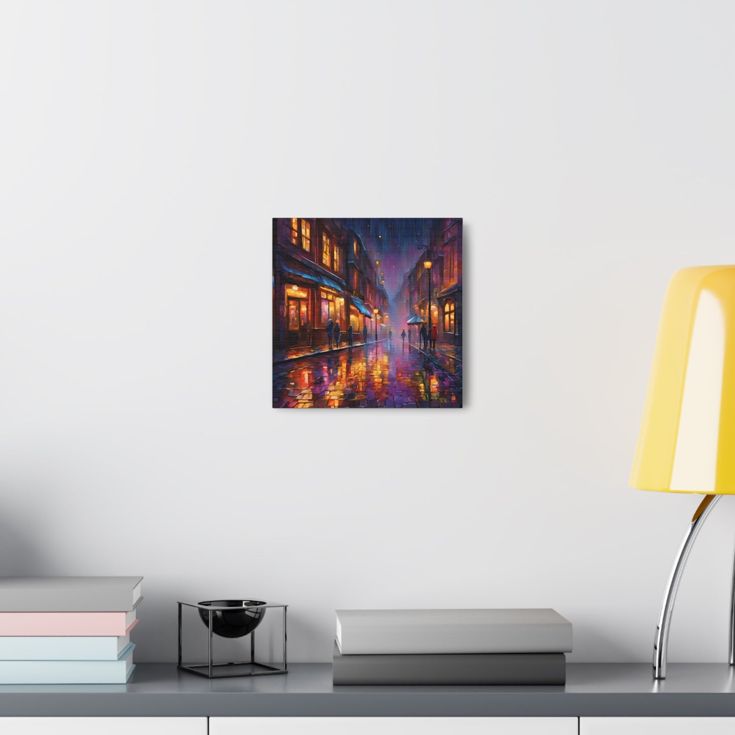 A Rainy Evening in the City Canvas Gallery Wraps - Urban Nightscape Art