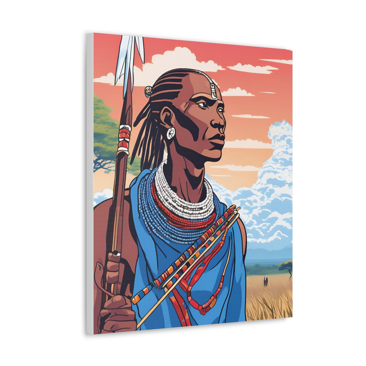 Canvas Gallery Wrap - African Warrior Artwork