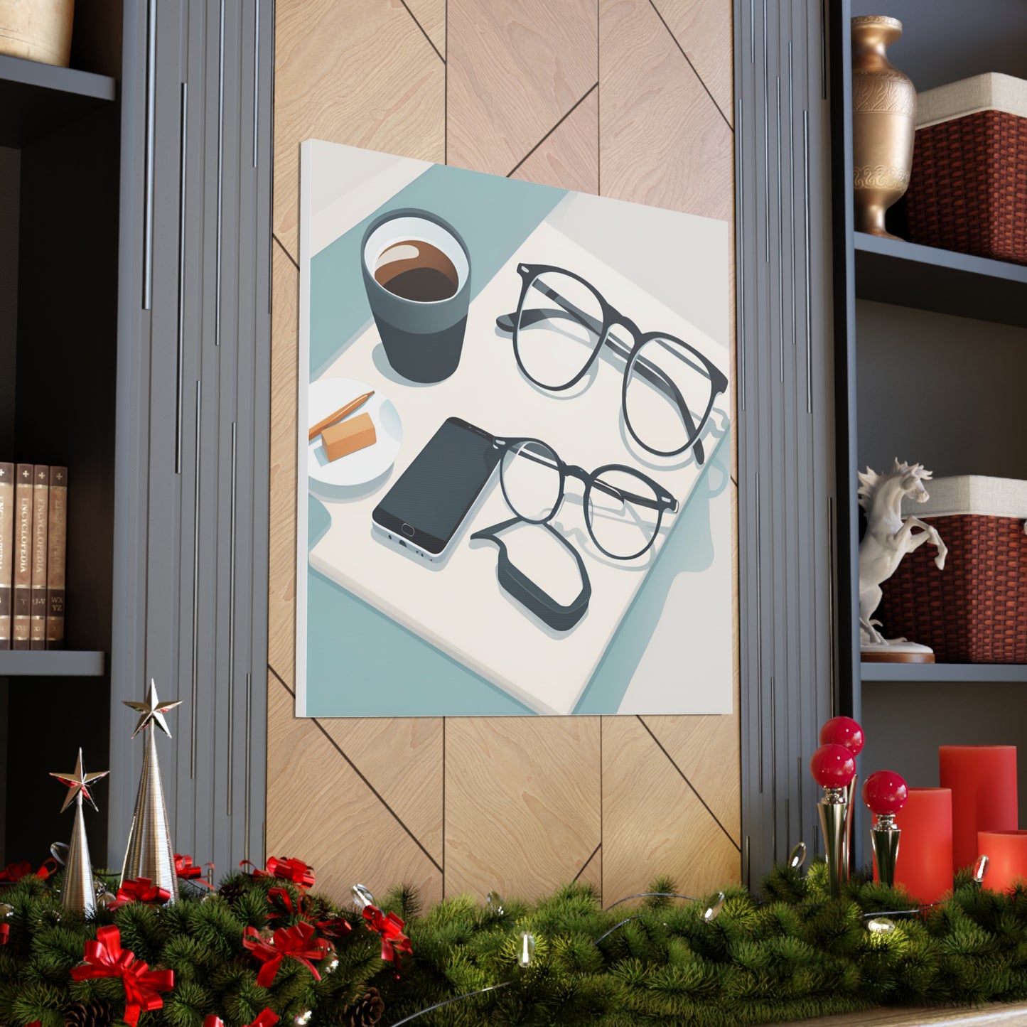 Modern Coffee & Glasses Canvas Gallery Wrap