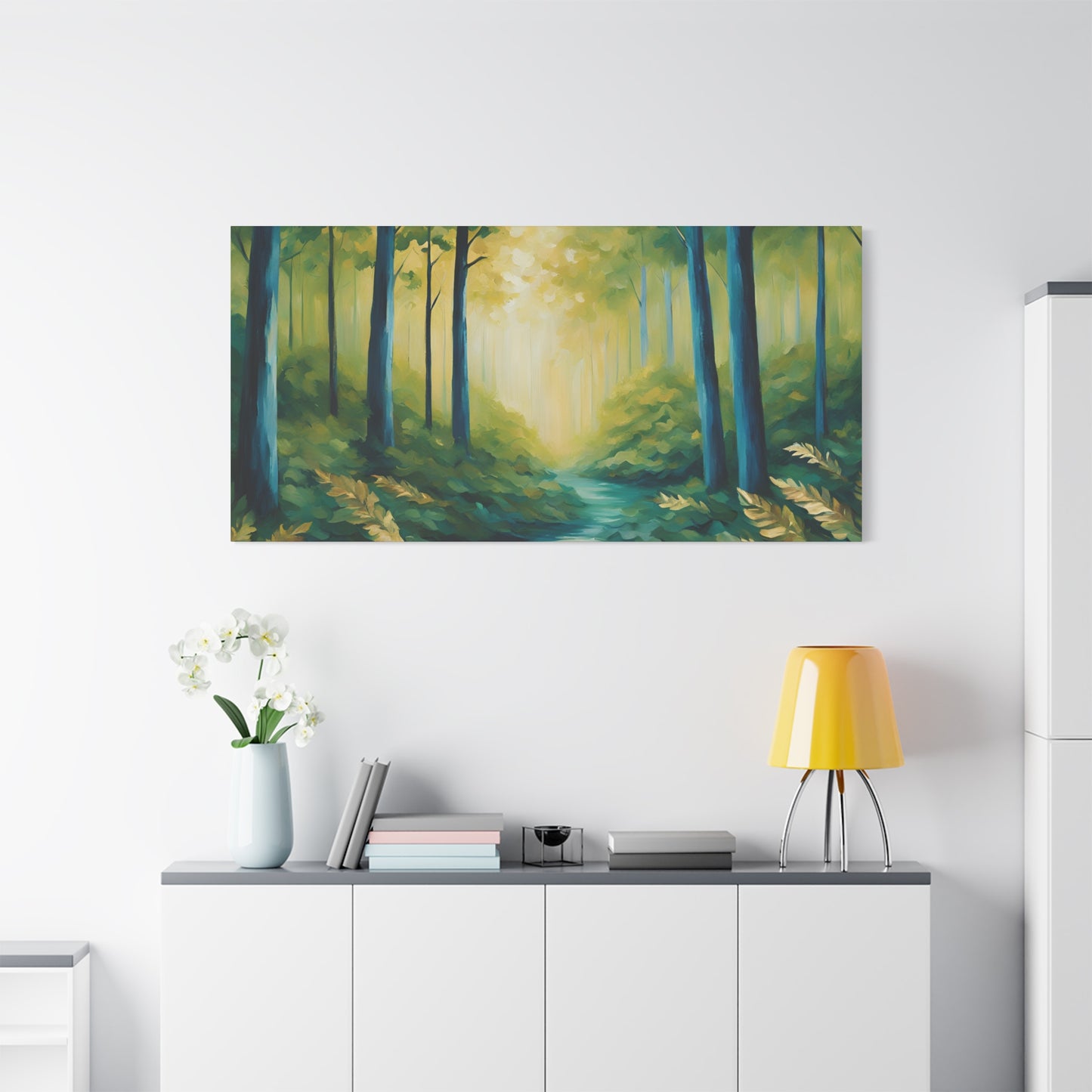 Serene Forest Matte Canvas Wall Art – Tranquil Nature Landscape Print