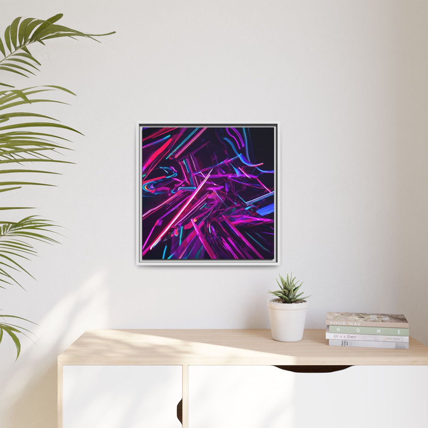 Vibrant Abstract Framed Canvas Art - Multi-Color Wall Decor