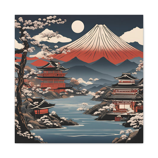 Japanese Mountain Canvas Gallery Wraps - Scenic Home Wall Art for Nature Lovers | Japanese Ukiyo-e