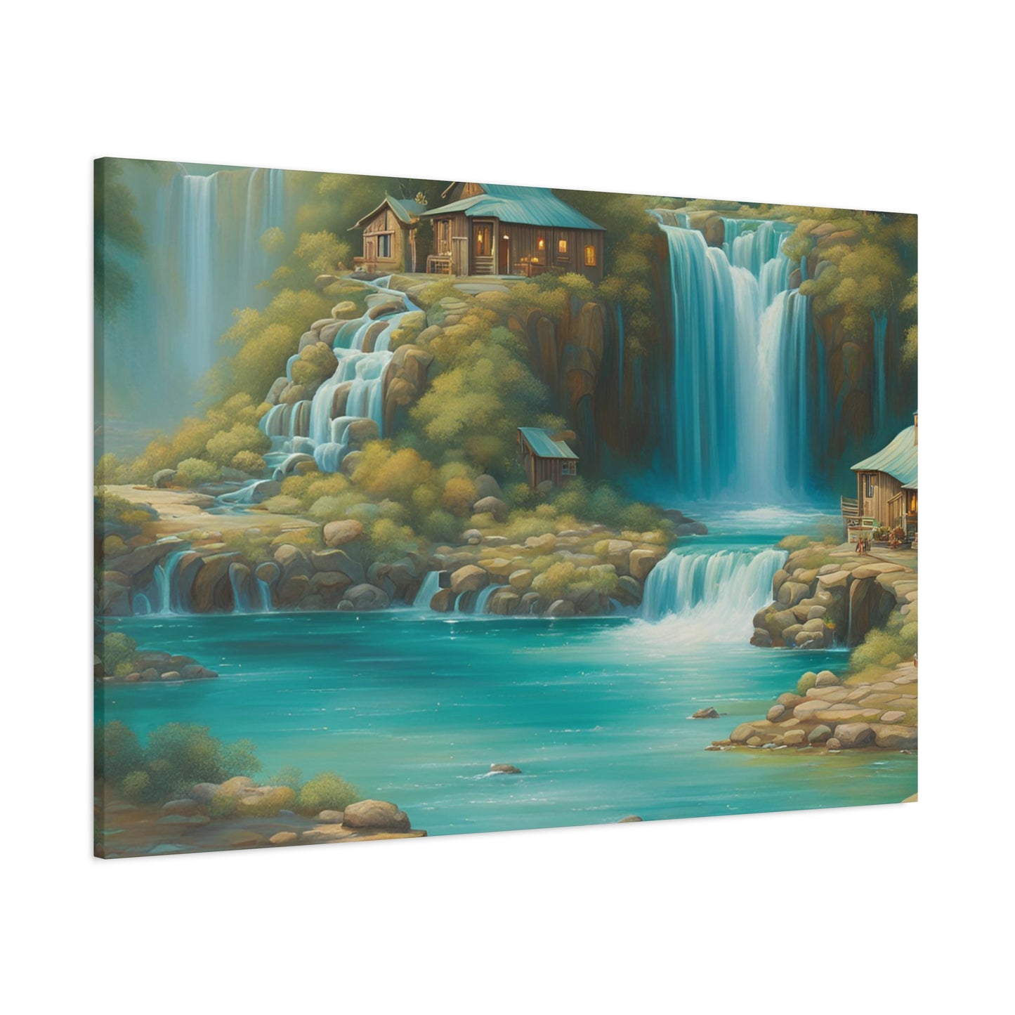 Serene Waterfall Canvas Art – Tranquil Nature Wall Decor for Home