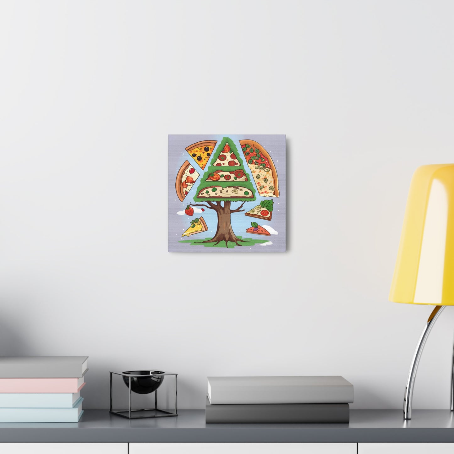 Pizza Tree Canvas Gallery Wrap - Whimsical Wall Art for Food Lovers