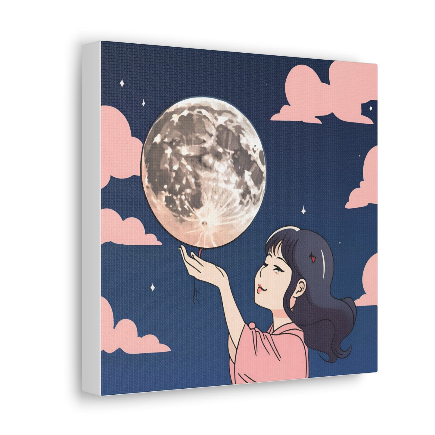 Canvas Gallery Wraps - Girl Holding the Moon Wall Art