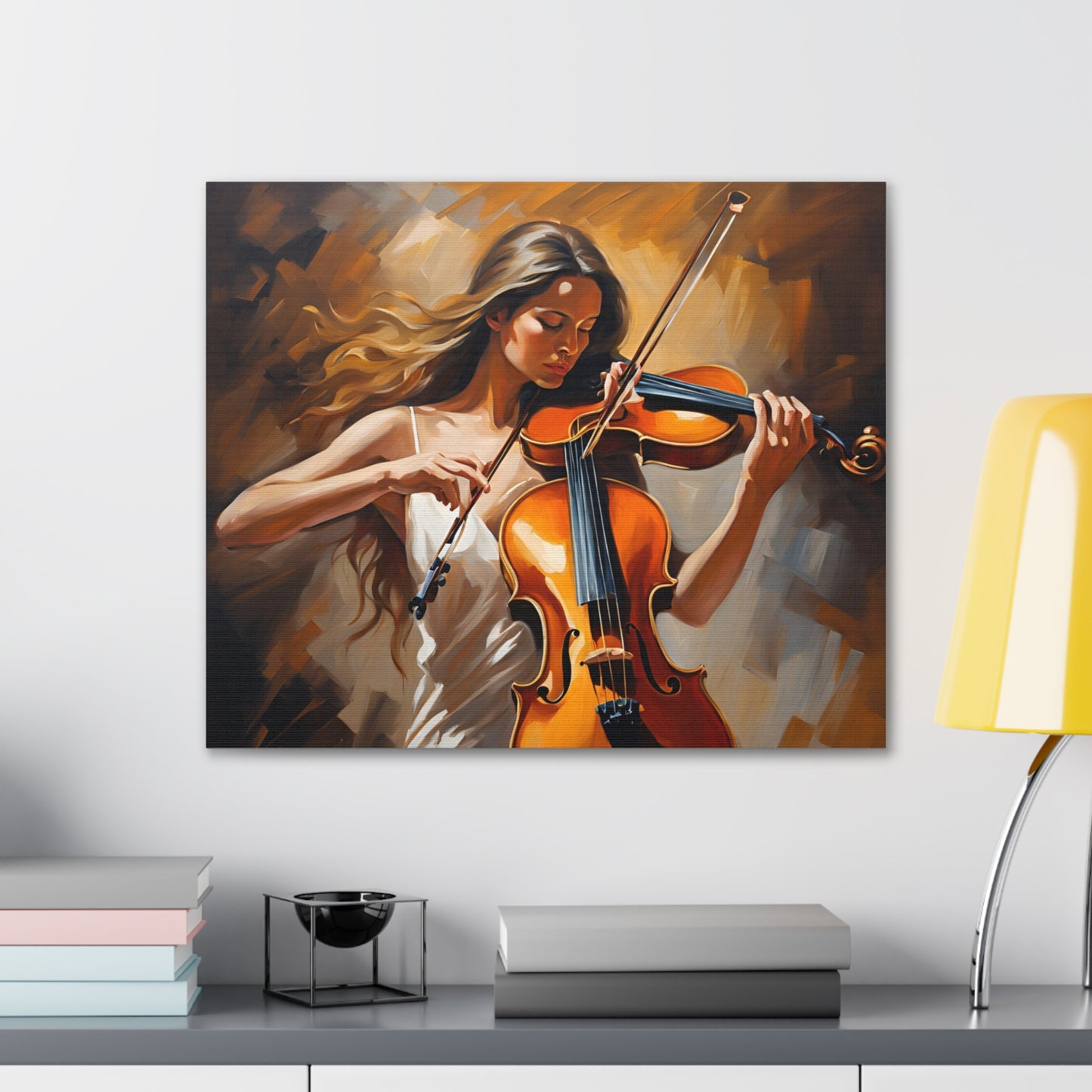 Elegant Violinist Canvas Gallery Wrap - Musical Art for Home Decor