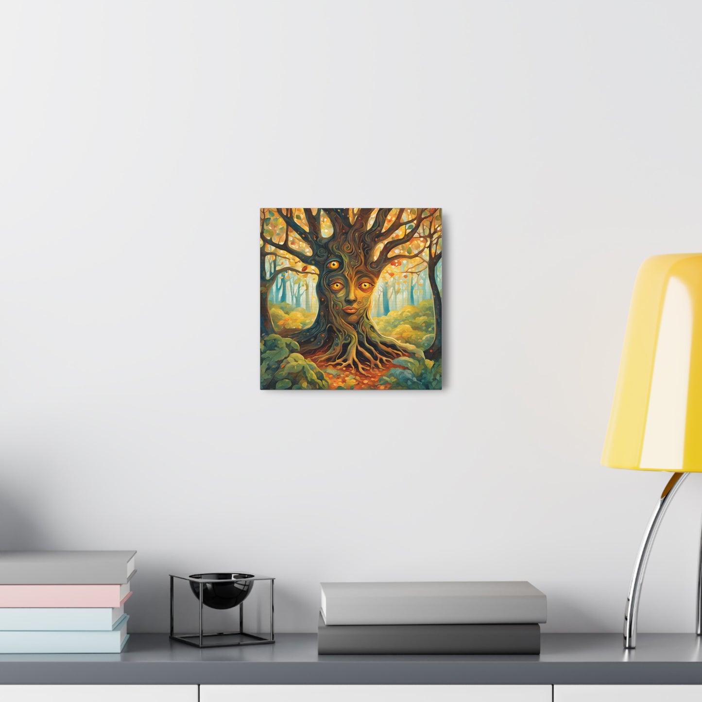 A mysterious tree with blinking eyes hidden in its bark - Nature-Inspired Wall Art for Home Decor