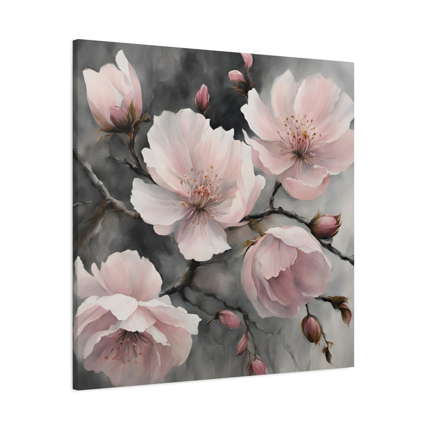 Cherry Blossom Matte Canvas Art – Elegant Floral Wall Décor | Crafted Canvass