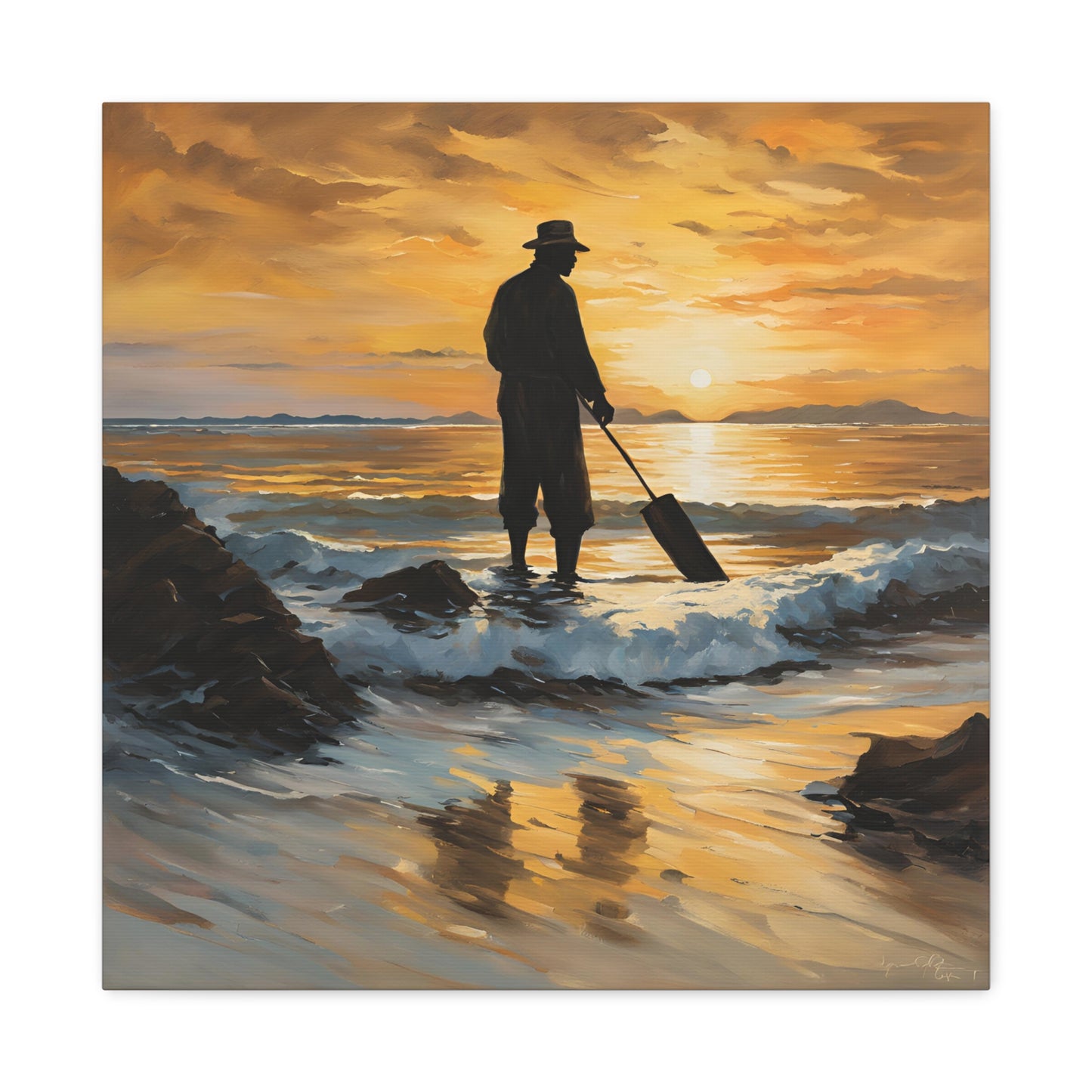 A Fisherman at Sunset