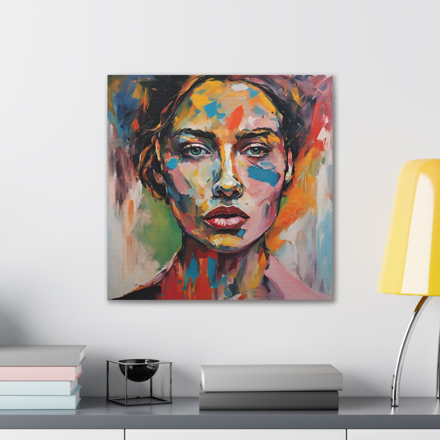 Vibrant Expressionism Canvas Art - Colorful Female Portrait