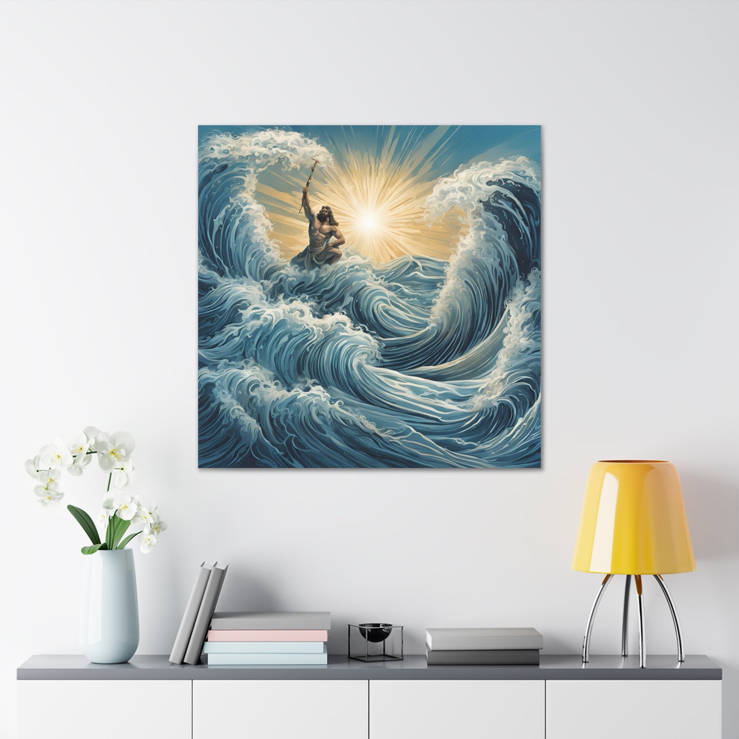 Majestic Canvas Gallery Wrap - Oceanic Waves & Sunlight