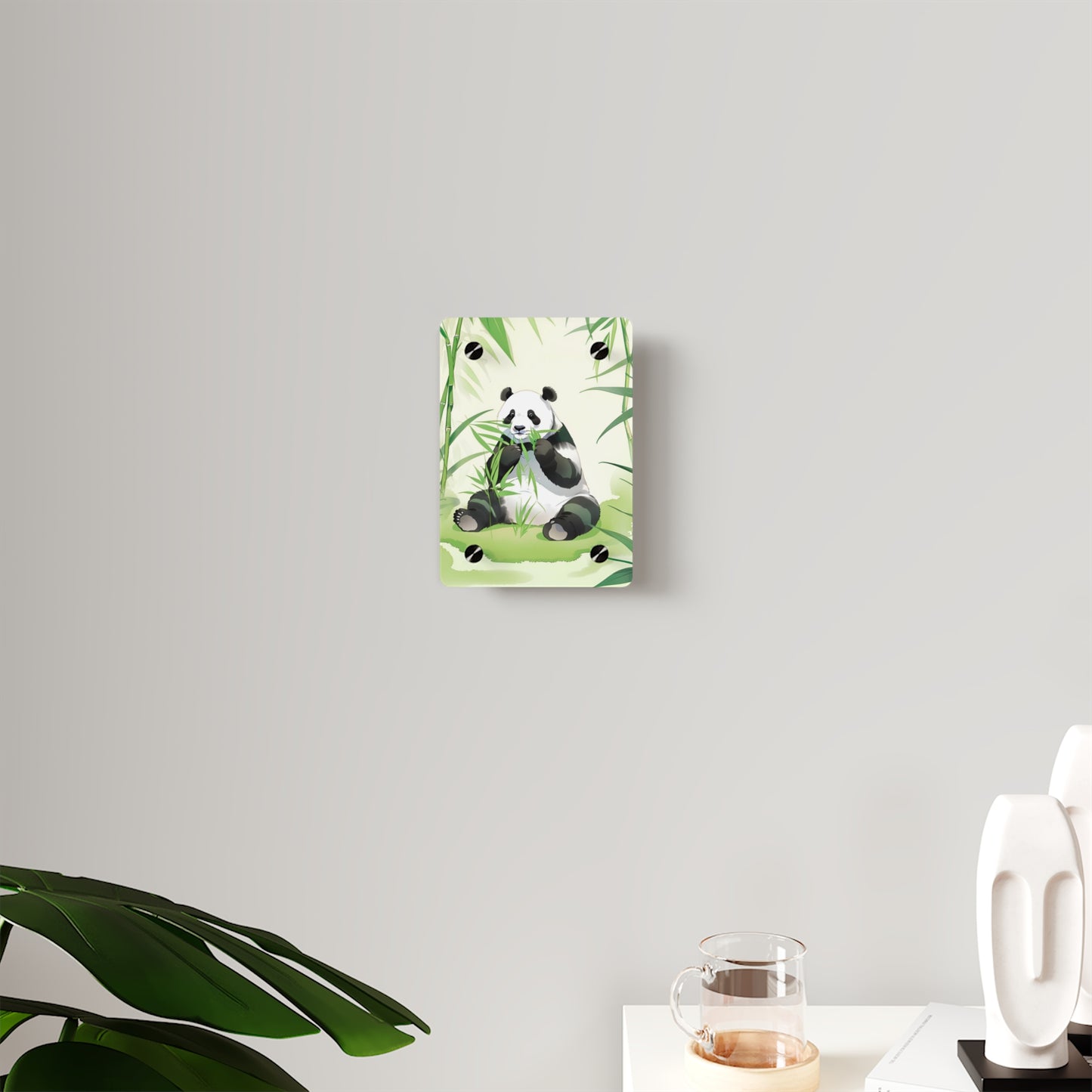 Panda Acrylic Wall Art Panel - Cute Panda Eating Bamboo Decor for Animal Lovers