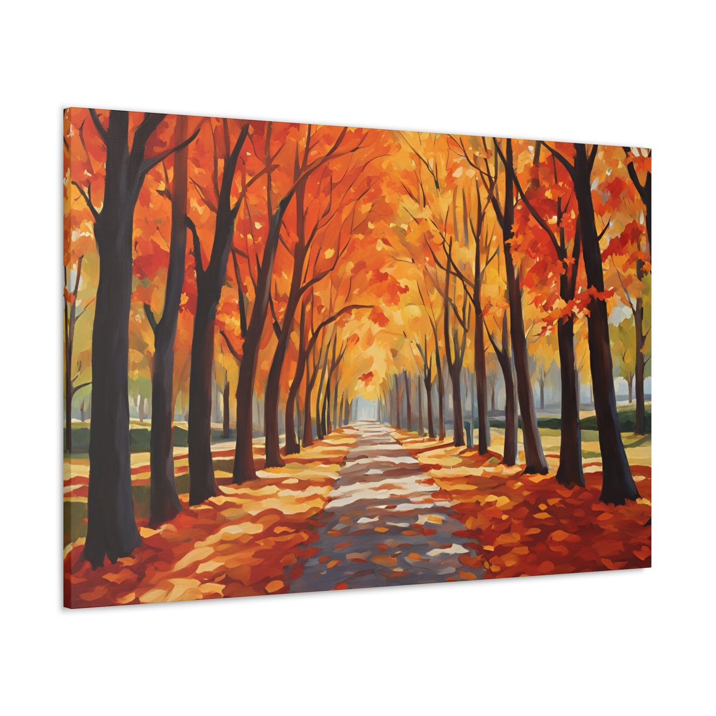 Canvas Wall Art - Autumn Path Canvas Gallery Wrap - Vibrant Fall Landscape Decor