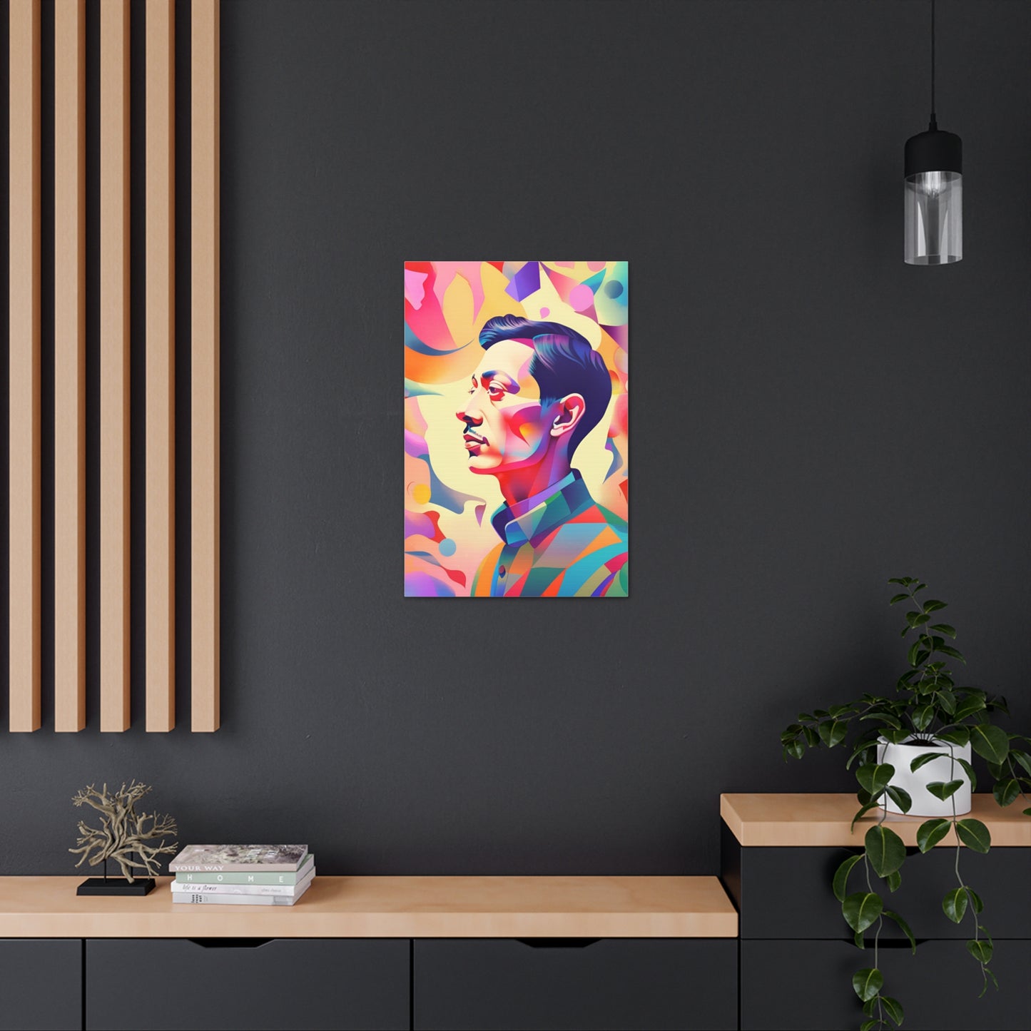 Vibrant Canvas Gallery Wrap - Abstract Male Portrait Art