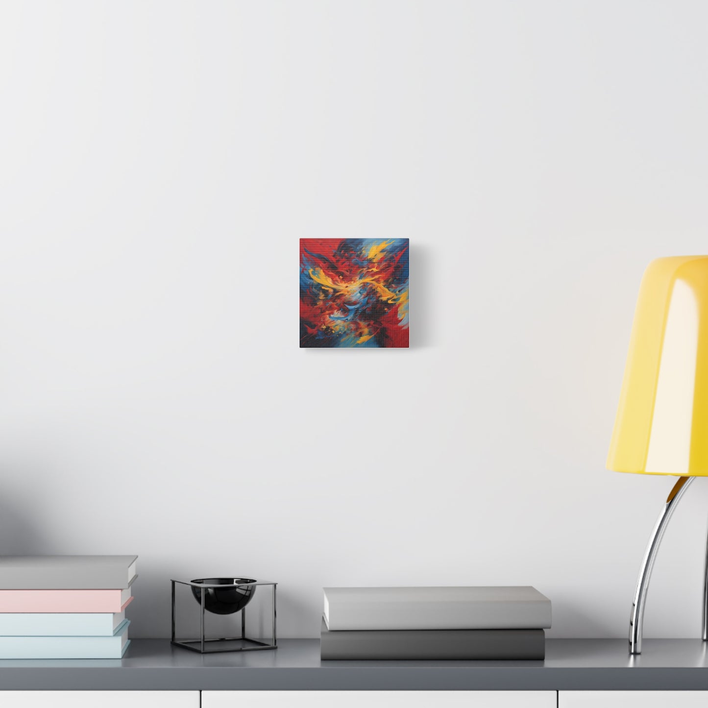 Vibrant Abstract Canvas Wall Art - Colorful Flame Design